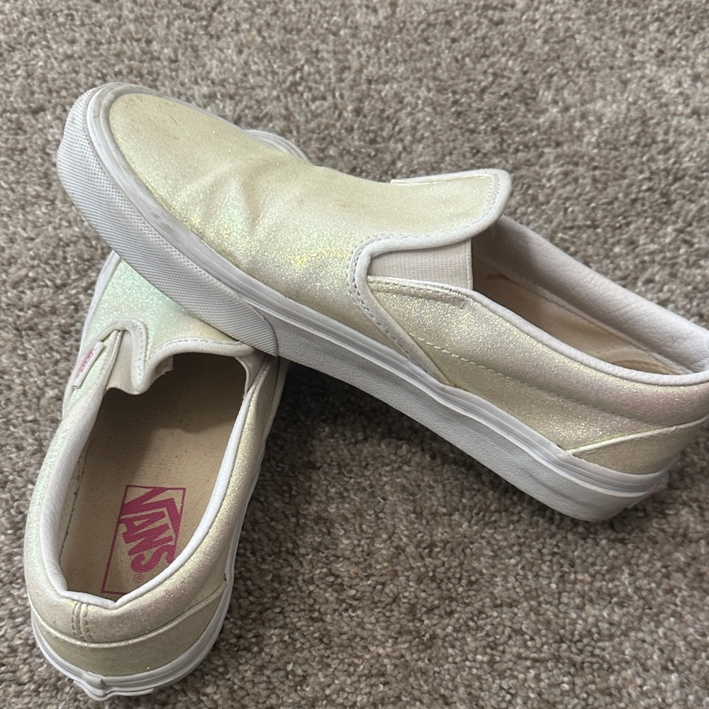 Vans UV activated Glitter Slip-On Shoes Women’s Size 8 men’s 6.5 - Picture 7 of 8
